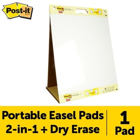 Post-it Tabletop Easel with Dry Erase Surface, 20 in. x 23 in., 1 Pad
