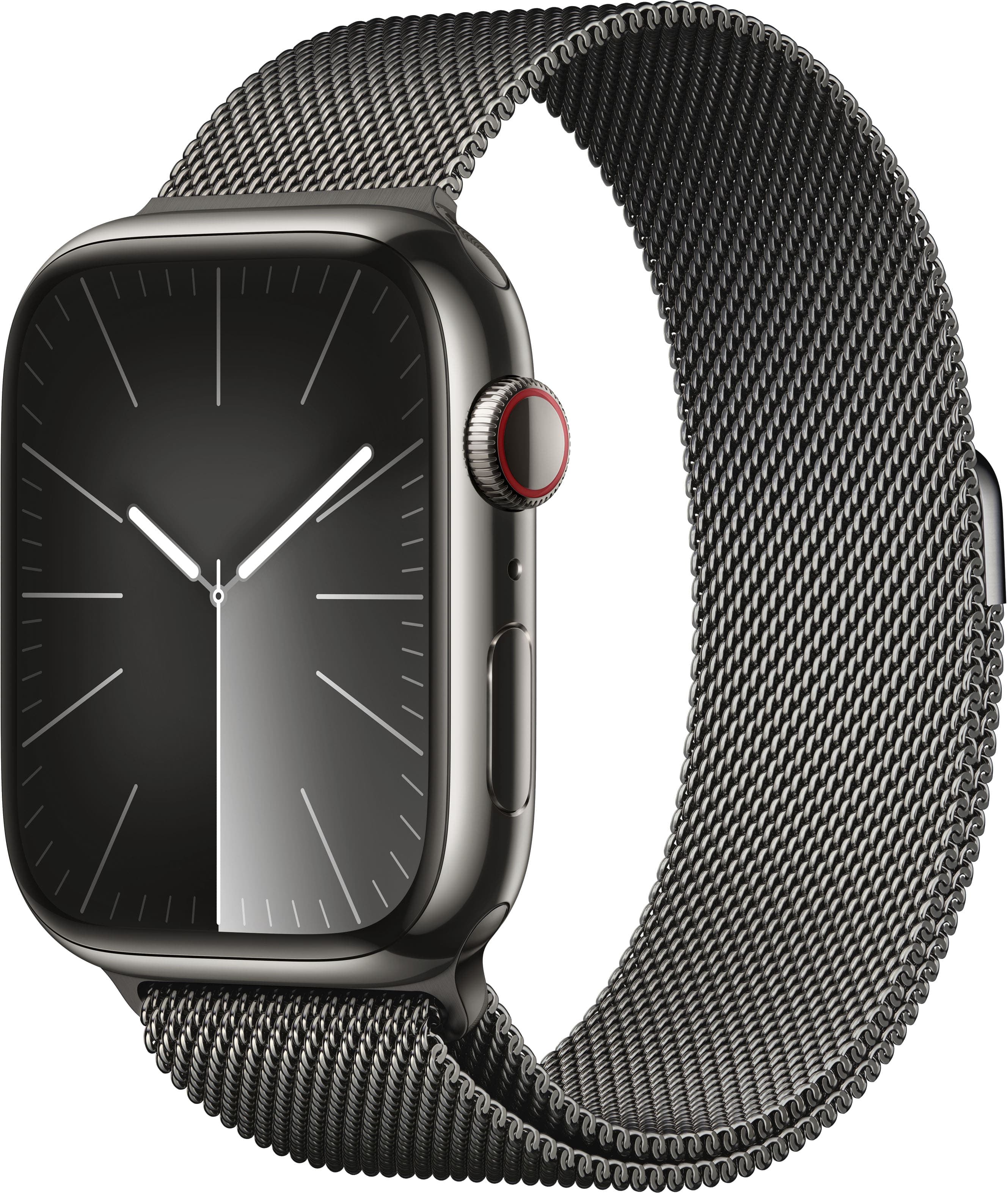 Refurbished Apple Watch Series 9 GPS + Cellular 45mm Stainless Steel Case with Graphite Milanese Loop - Graphite - (2023)