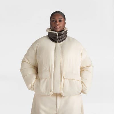 KBB by KAHLANA Women’s ‘The Utility Puffer Coat’ - Cream XXL