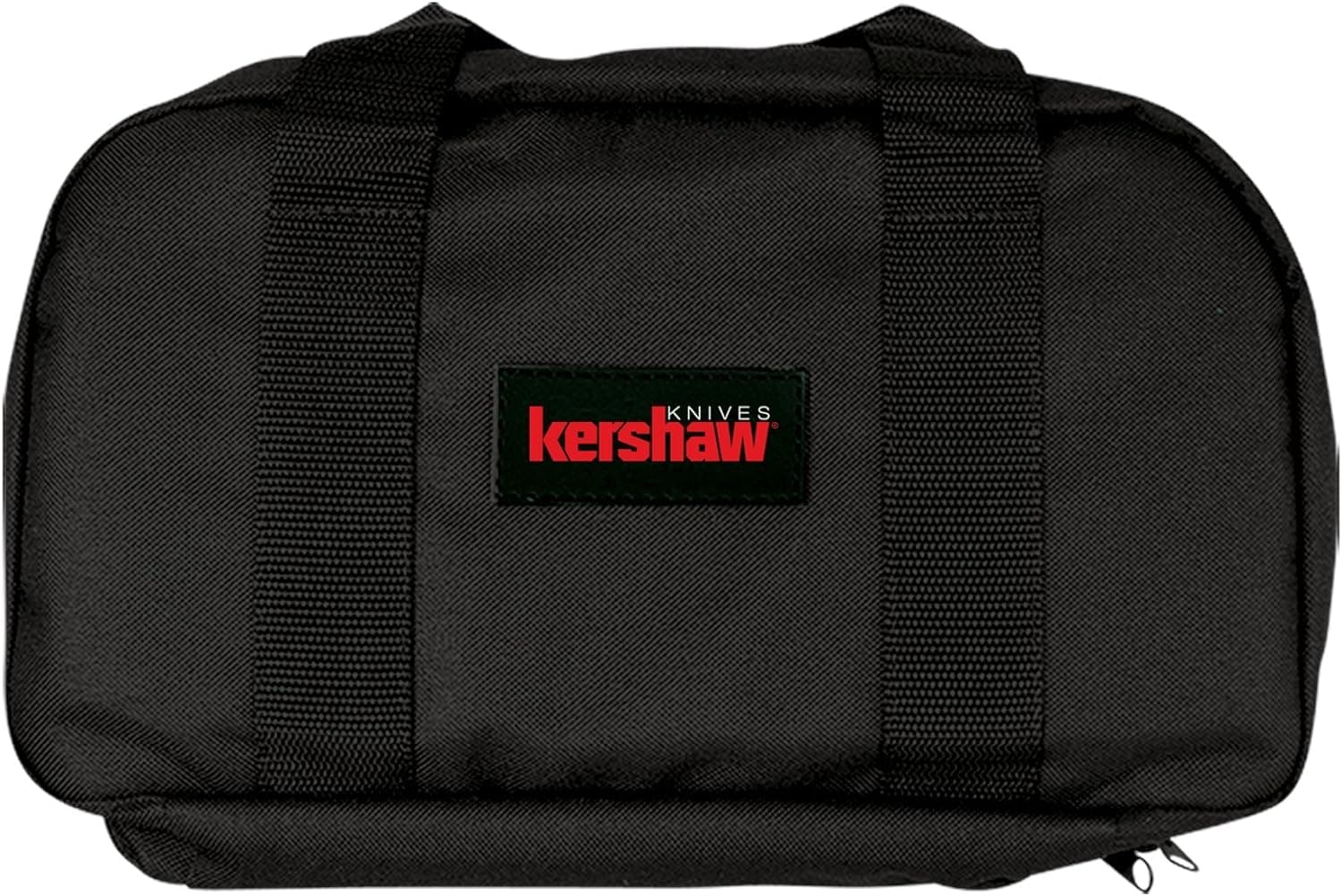 Kershaw Knife Storage Bag (Z997); 13 x 7.5 in. Case with Black Nylon Siding, Black Nylon Straps, 8-Pocket Removable Center Section, Red Logo Embossed Patch and 18 Folding Knife Capacity; 12 oz
