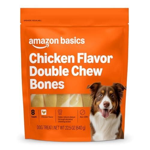 8-Count Amazon Basics Double Chew Bone Dog Treats - 35% Off