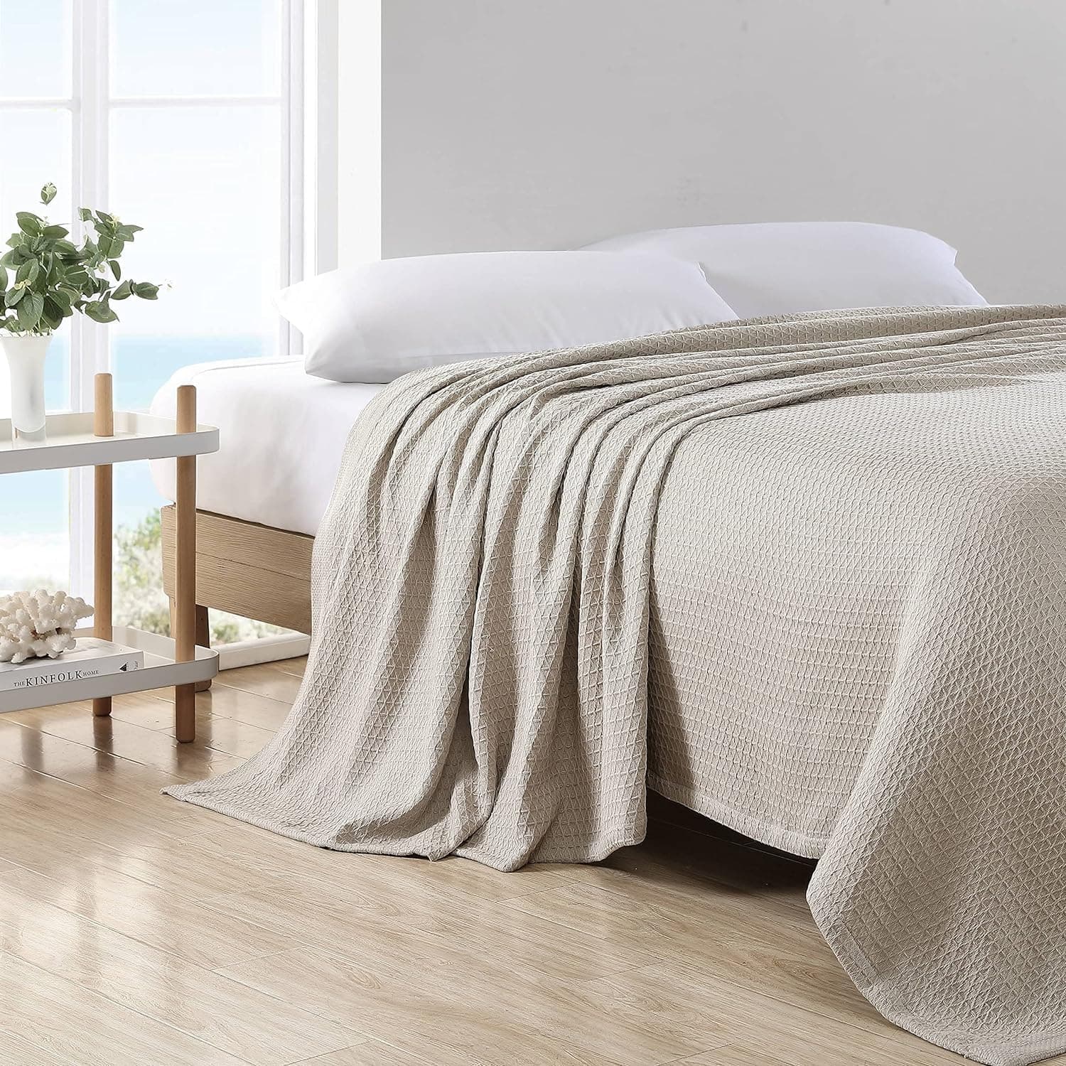 Cozy Comfort: Nautica King Blanket, Diamond Weave Cotton Bedding