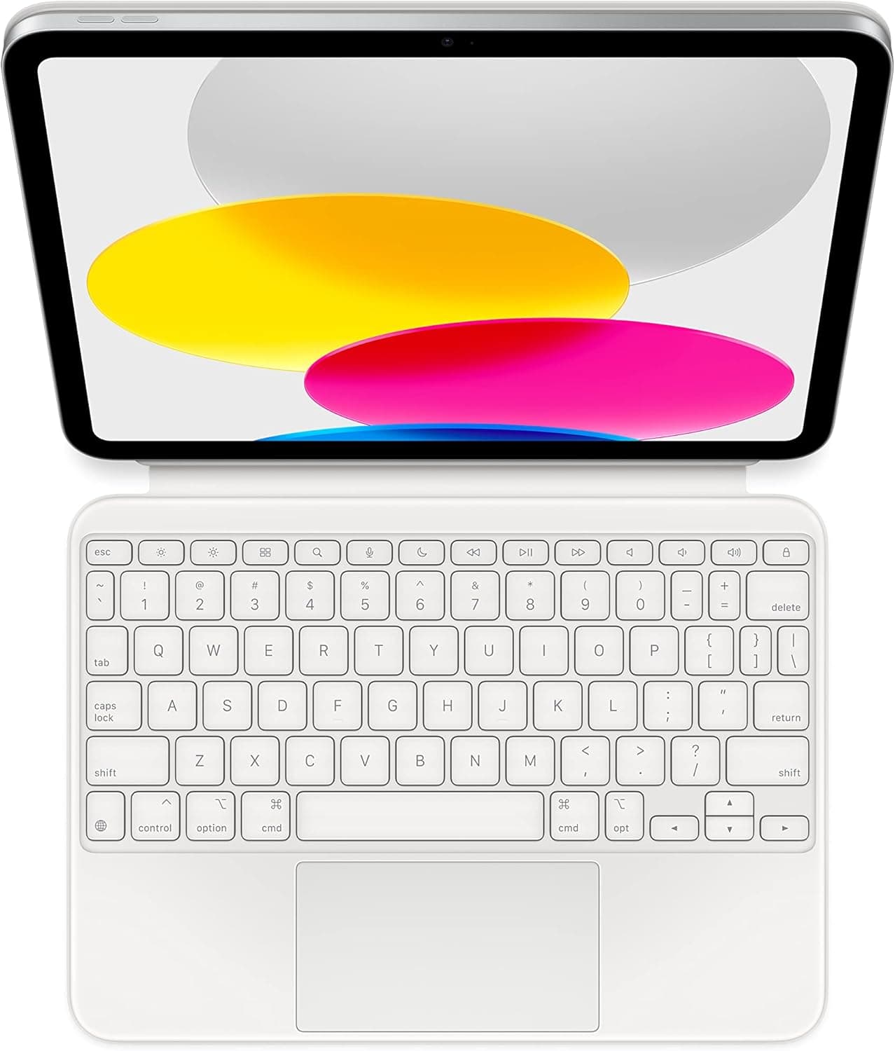Apple Magic Keyboard Folio: iPad Keyboard & case for iPad (A16&10th Generation),Bluetooth/Smart Connector,Detachable Two-Piece Design That attaches magnetically, Built-in trackpad,US English – White