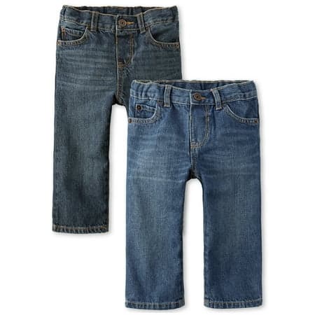 The Children's Place Toddler Boys Straight Fit Denim Jeans, 2-Pack, Sizes 6M-5T