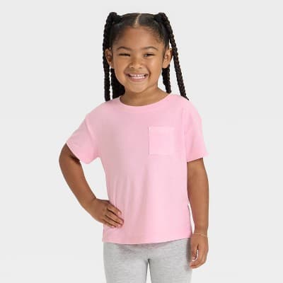 Toddler Girls' Short Sleeve Favorite T-Shirt - Cat & Jack™ Light Pink 4T