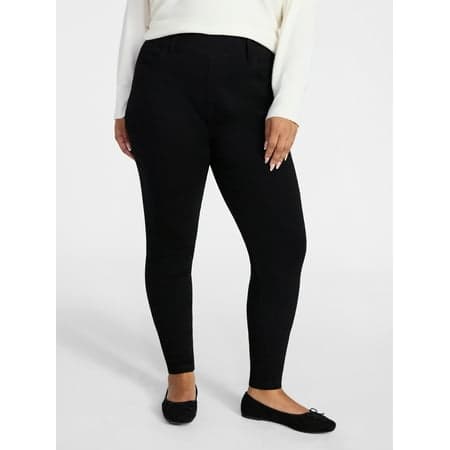 Terra & Sky Women's Plus Pull-On High Rise Skinny Jegging, 28" Inseam, Sizes 0X-4X