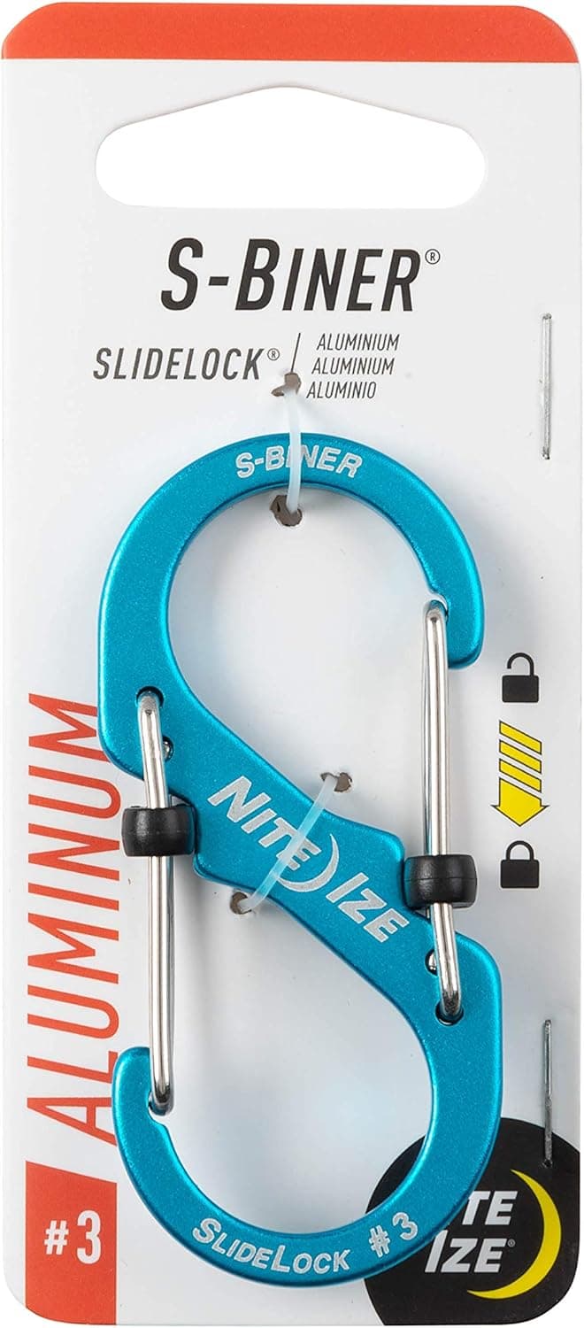 Versatile Carabiner: NITE IZE LSBA3-03-R6 Dual Carabiner, Blue