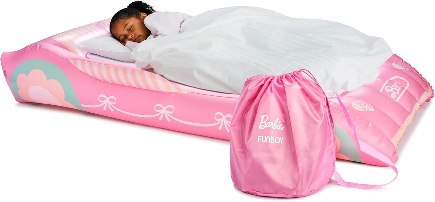 Barbie & FUNBOY Kids Sleepover Travel Bed & Air Mattress