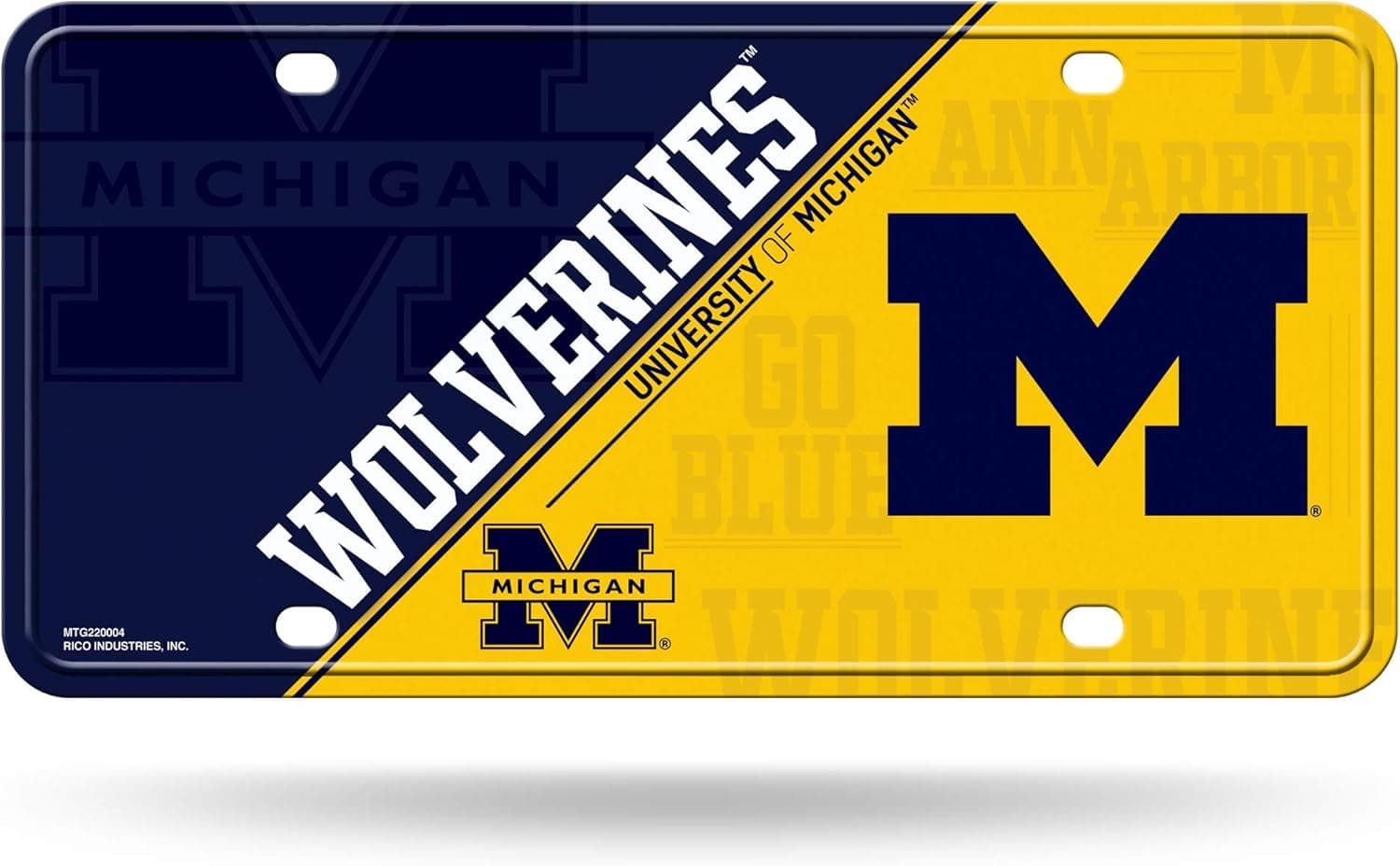 Stylish NCAA Michigan Wolverines Metal License Plate