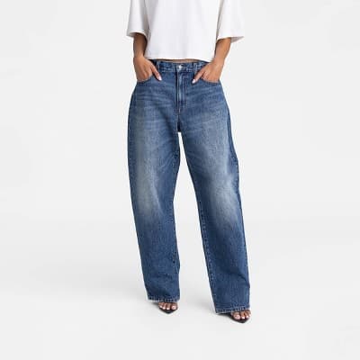 KBB by KAHLANA Women's Mid-Rise Wide Leg 'The Kahlana Jean' - Dark Wash 2