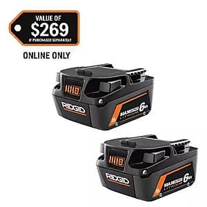 2-Pack RIDGID 18V 6.0Ah Batteries - Powerful Tool Upgrade
