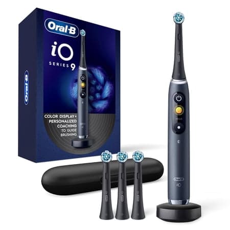 Oral-B Toothbrush, iO Series 9 Electric Toothbrush with 4 Brush Heads, Black Onyx