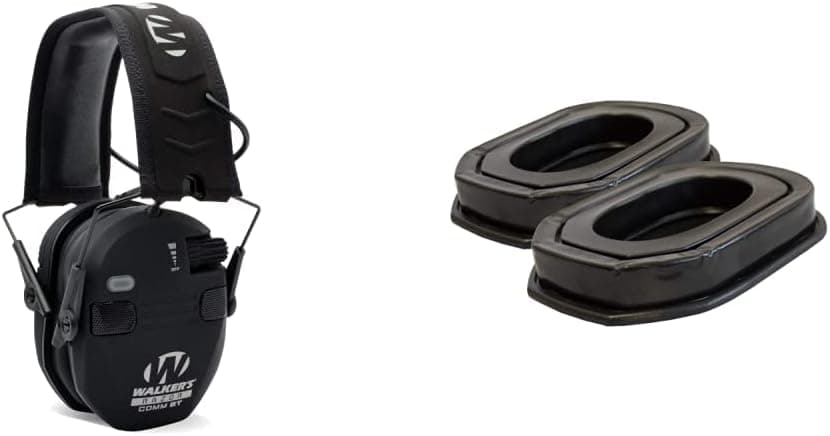 Walker's Razor Quad Electronic Bluetooth Muff-Black,Black and Walker's Game Ear Gel Filled Ear Pad, Multi