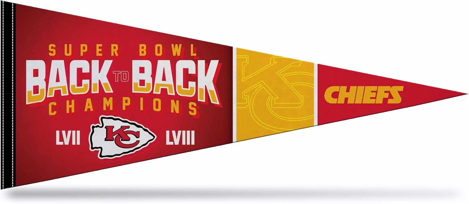 Celebrate the Chiefs' Back-to-Back Champs with NFL Felt Pennant