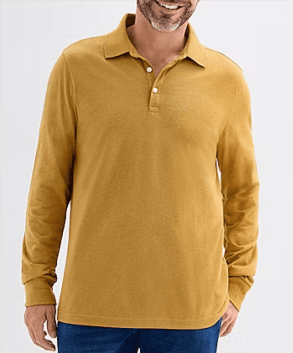 Classic Fit Long Sleeve Polo Shirt by St. John's Bay