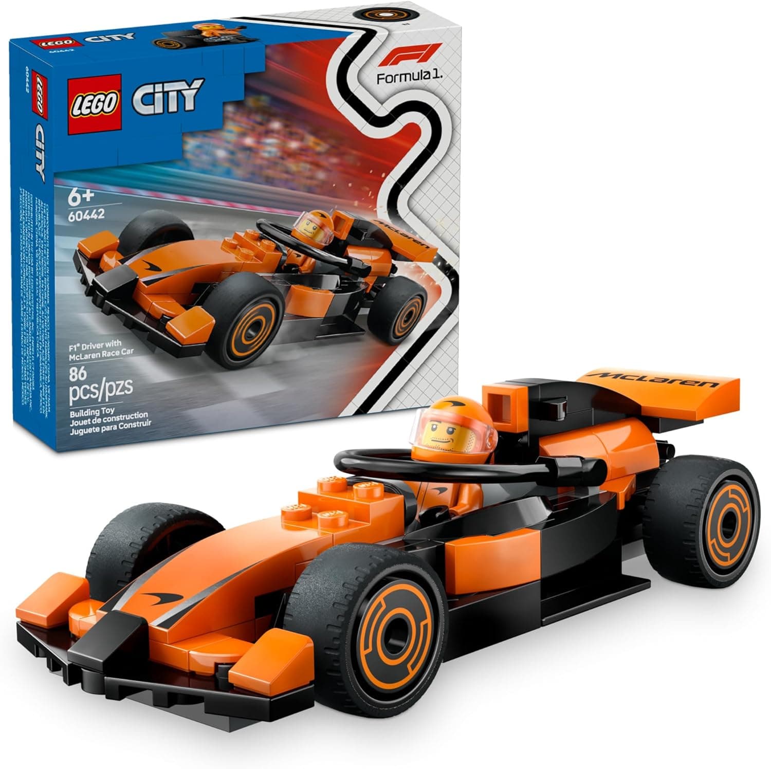 LEGO City F1 Driver with McLaren Race Car Toy - Collectible Gift