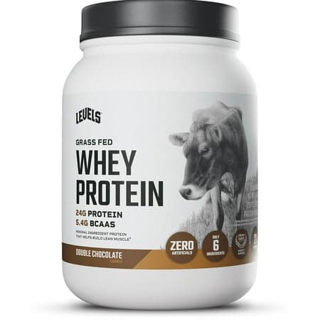 Levels Grass Fed Whey Protein Powder, No Artificials, 24G of Protein, Double Chocolate, 1.48LB