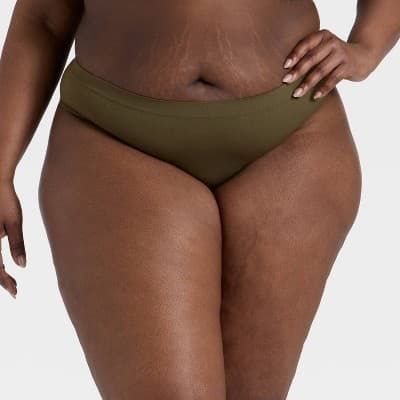 Women's Seamless Thong Underwear - Auden™ Moss Green XXL