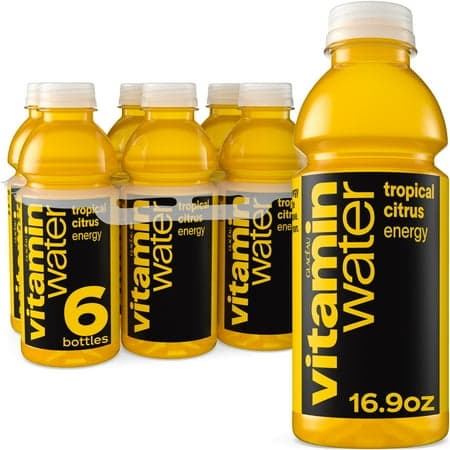 vitaminwater Energy Tropical Citrus Flavored Water Beverage, 16.9 fl oz, 6 Pack Bottles