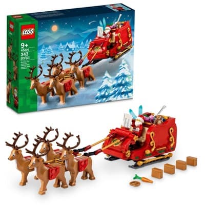 LEGO Santa's Sleigh Christmas Toy Set with Reindeer & Santa Figurine 40499