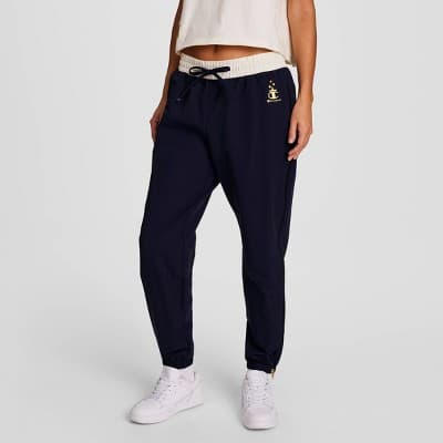 Champion Women's Gold Medal Side Zip Nylon Joggers - Navy Blue L