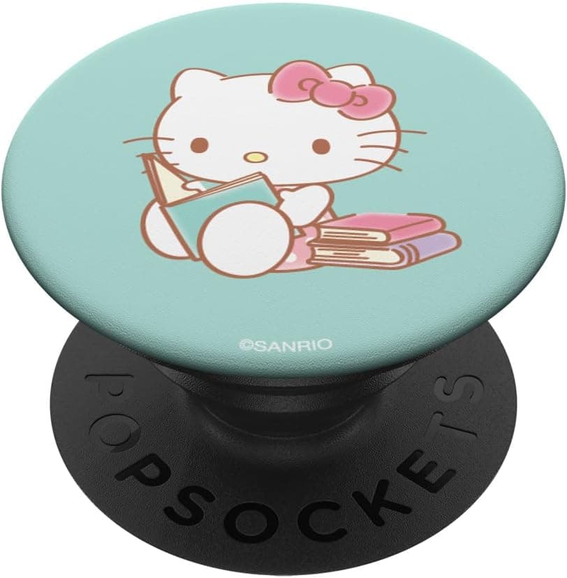 Cute Hello Kitty Reading Books with PopSockets Grip