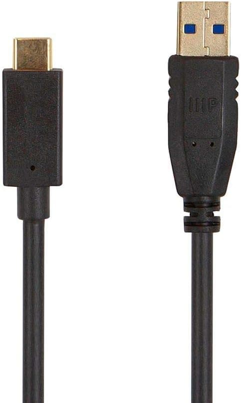 Monoprice - 138610 USB 3.0 Type-C to Type-A Cable - 6 Feet - Black, for Nintendo Switch, Samsung Galaxy S10 S9 S8 Note, Android Google Pixel - Select Series