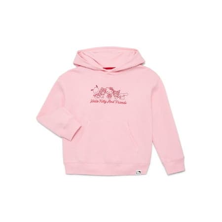 Wonder Nation x Hello Kitty Girls Graphic Hoodie with Long Sleeves, Sizes 4-16