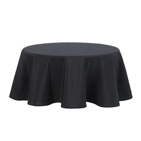 Mainstays Yale Fabric Tablecloth, Black, 70" Round