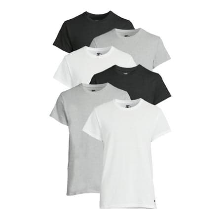 Starter Men's Crewneck Tees with Short Sleeves, 6-Pack