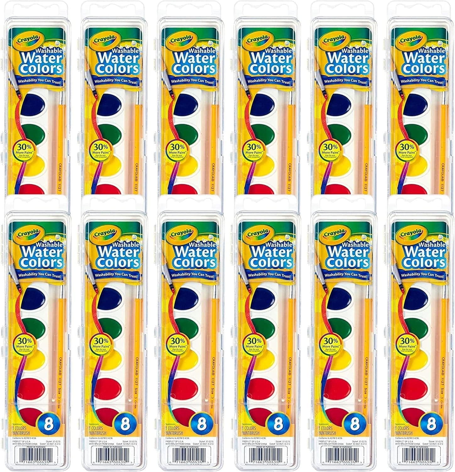 Crayola Washable Watercolor Paint Sets - Bulk Art Supplies for Kids