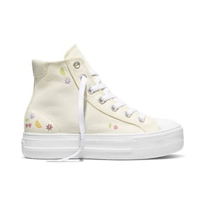 Converse Women's Platform High Top Sneakers - Cream Fruit 6.5
