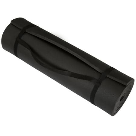 Wakeman Outdoors Extra-Thick, Non-Slip, NBR Foam Yoga Mat with Carrying Strap, 72" x 24", Black