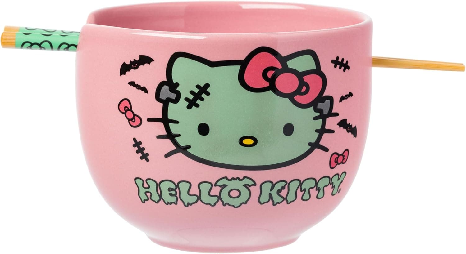 Spooky Hello Kitty Ramen Bowl with Chopsticks - 20 Oz