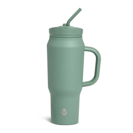 TAL 30oz Stainless Steel Basin Travel Mug with Silicone Straw, Sage