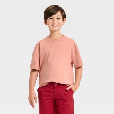 Boys' Short Sleeve Oversized T-Shirt - Cat & Jack™ Orange L