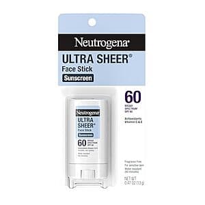 Neutrogena Ultra Sheer Stick Sunscreen SPF 60 for $3 on Amazon