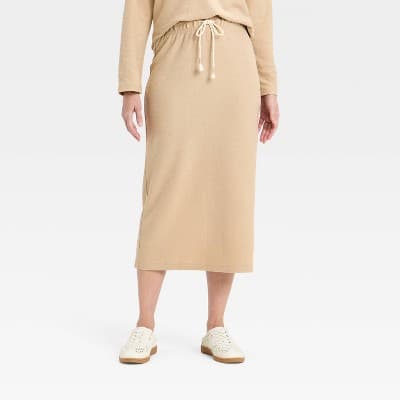 Women's Beach Midi Circle Skirt - Universal Thread™ Tan XL