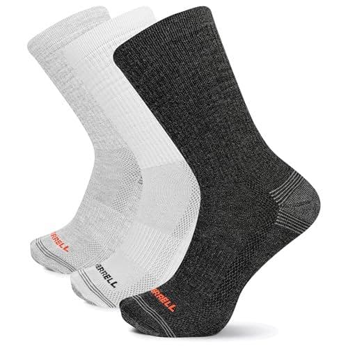 3-Pair Merrell Repreve Recycled Half Cushioned Hiker Unisex Crew Socks Amazon