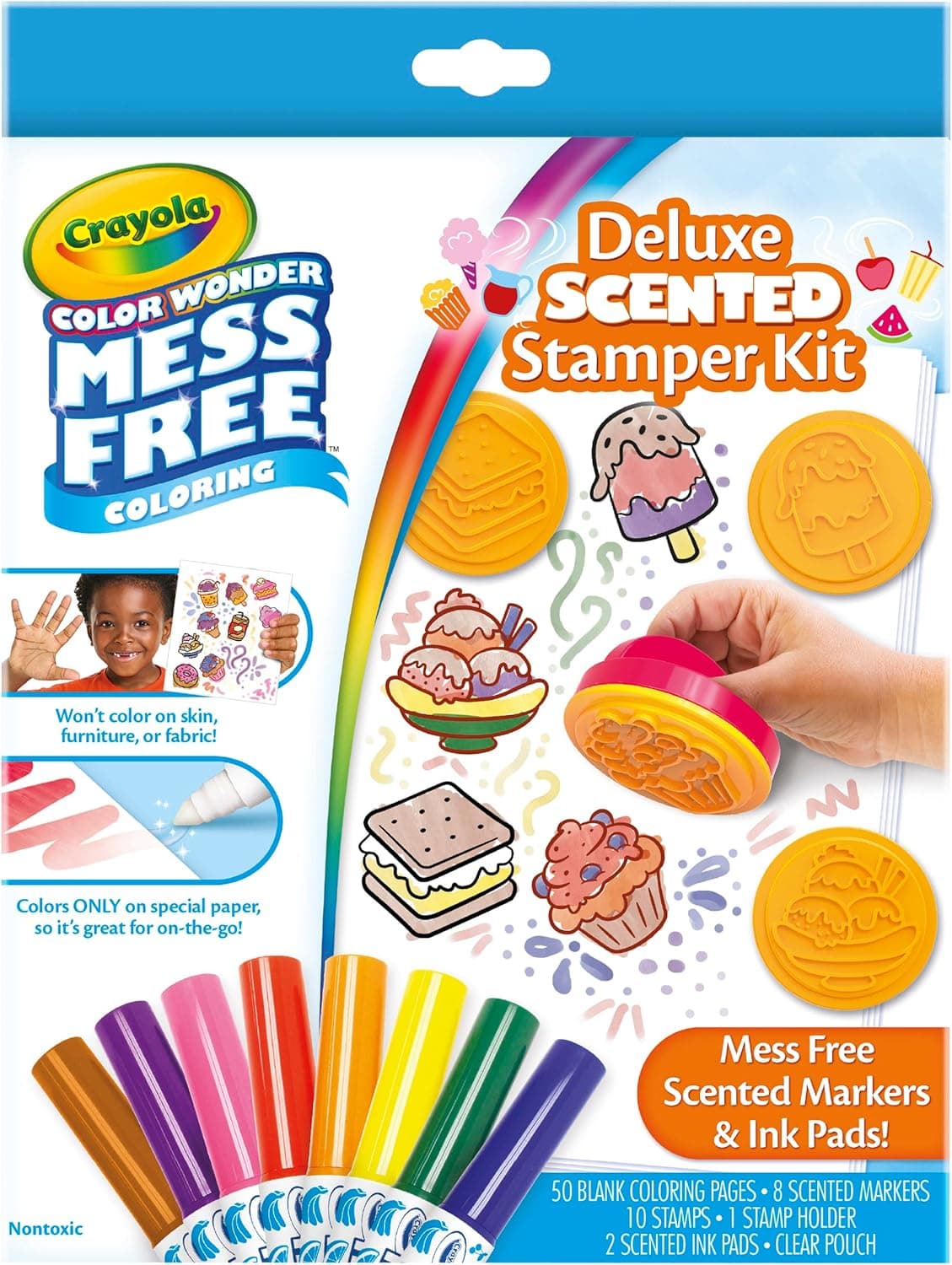 Crayola Color Wonder Mess Free Coloring Set, 50 Blank Coloring Pages, Scented Color Wonder Stamps and Markers, Refill Set