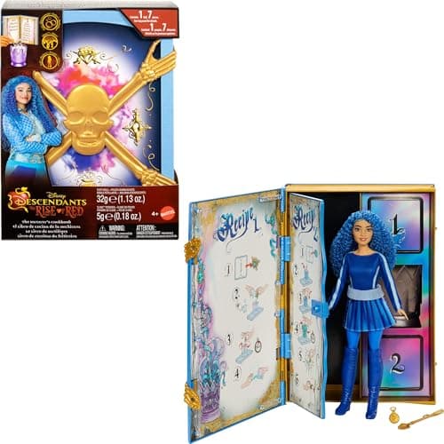 Mattel Disney Descendants: The Rise of Red Princess Chloe Charming, Daughter of Cinderella Doll & Playset, The Sorcerer&rsquo;s Cookbook, Mix for Surprise