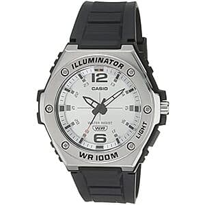 Casio Men's Analog Watch w/ Stainless Steel Bezel & LED Illuminator Backlight $32.95