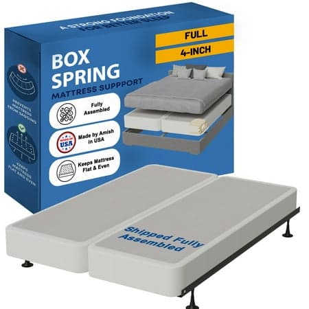 Continental Sleep, 4" Split wood Box Spring/Foundation for Mattress, Full