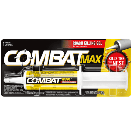 Combat Max Roach Killing Gel for Indoor and Outdoor Use, 1 Syringe, 2.1 Ounces