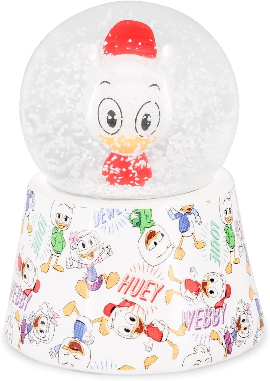Silver Buffalo Disney Mickey and Friends Mini Light Up Snow Globe│Huey Duck│3.8 Inches Tall, 45mm (Small)