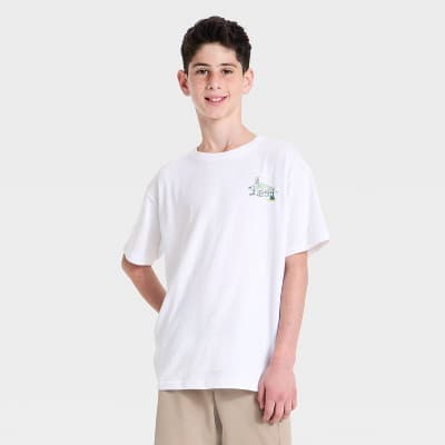Boys' Active Cotton T-Shirt - All In Motion™ True White XXL