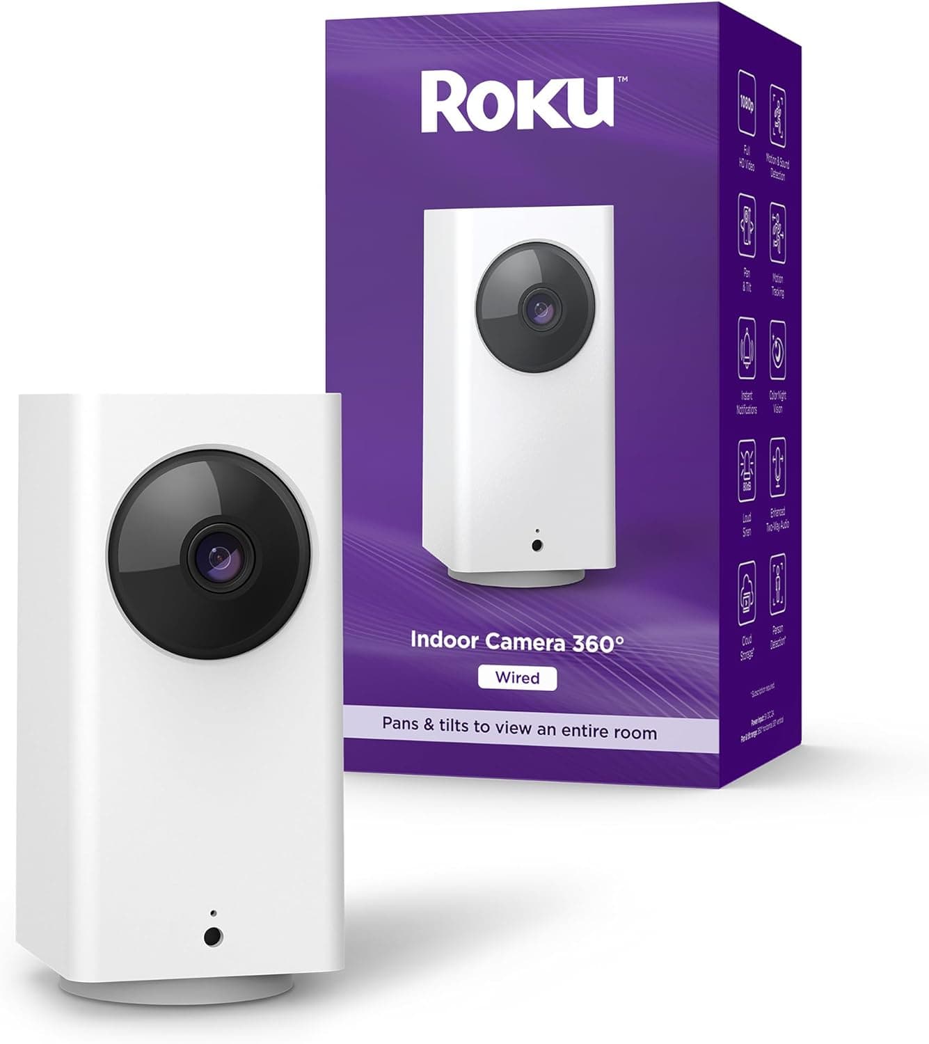Roku 360° Home Security Camera with Alexa & Google
