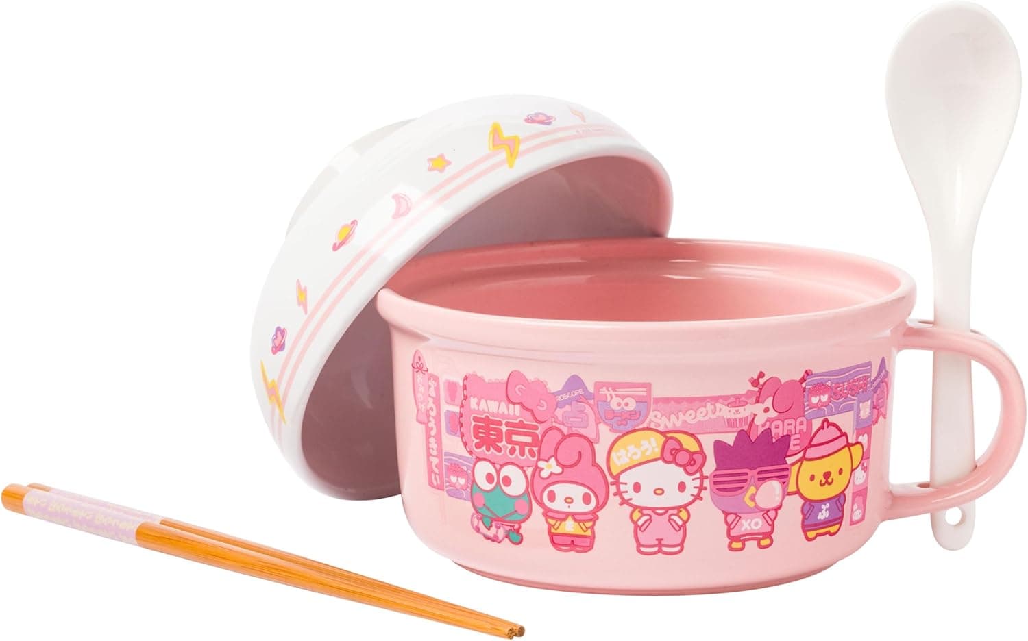 Adorable Hello Kitty Dining Set: Soup Mug, Bowl & Utensils