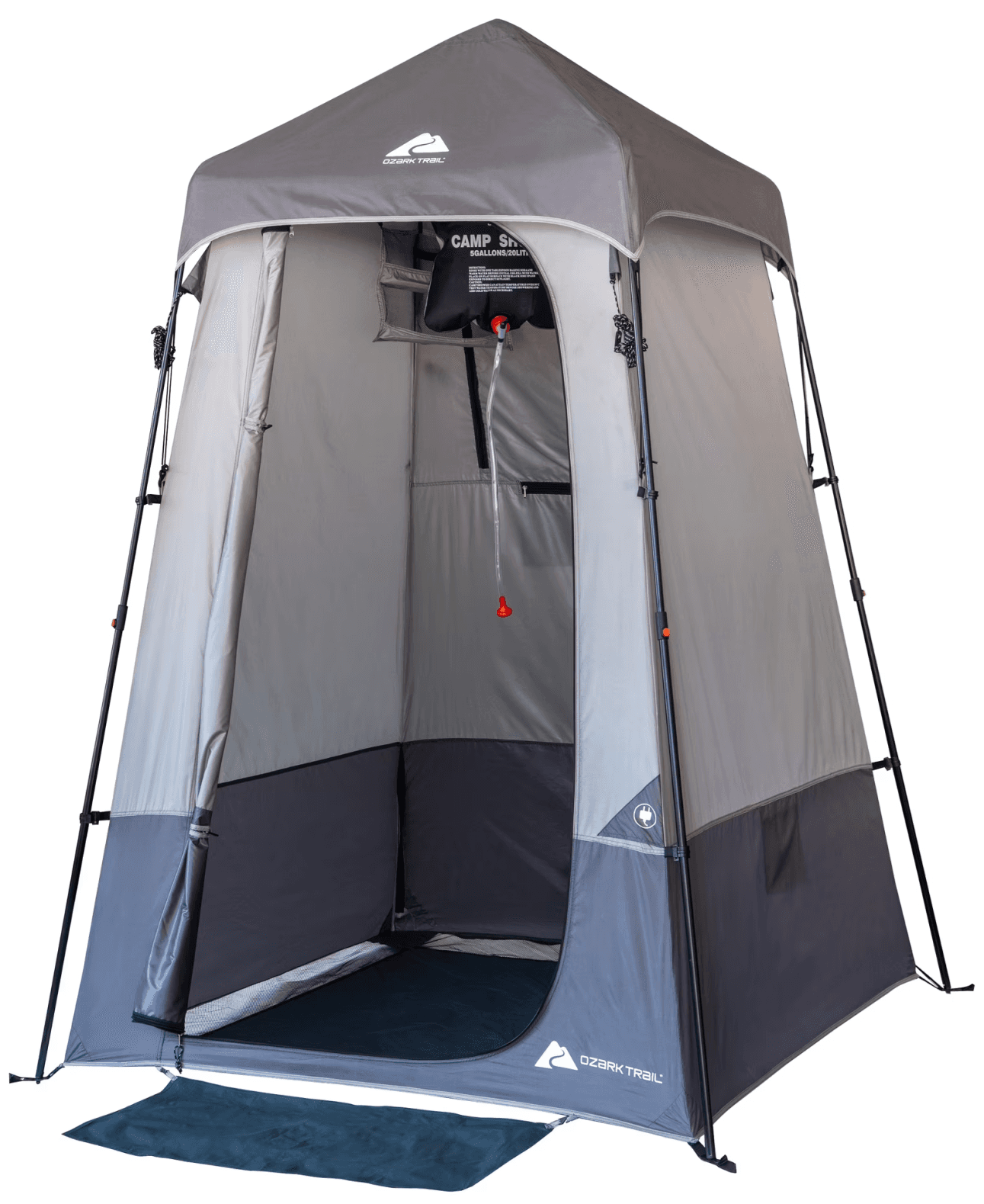 Ozark Trail Portable Shower Privacy Shelter Tent w/ 20L Water Bag Walmart
