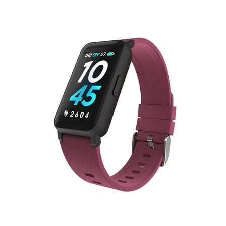 iTech Active 3 Unisex Adult Smartwatch Fitness Tracker, Merlot, Silicone Strap